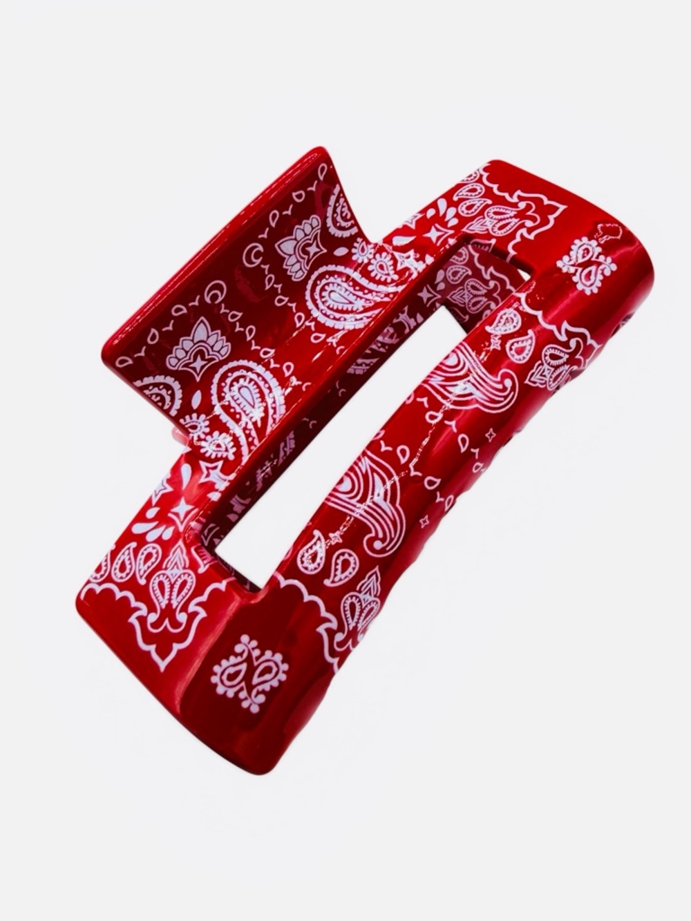 Red White Bandana Pattern Hair Clip New